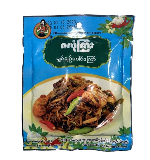 Zalone Gyi #Fried roselle and Bamboo shoots 40G x 10's