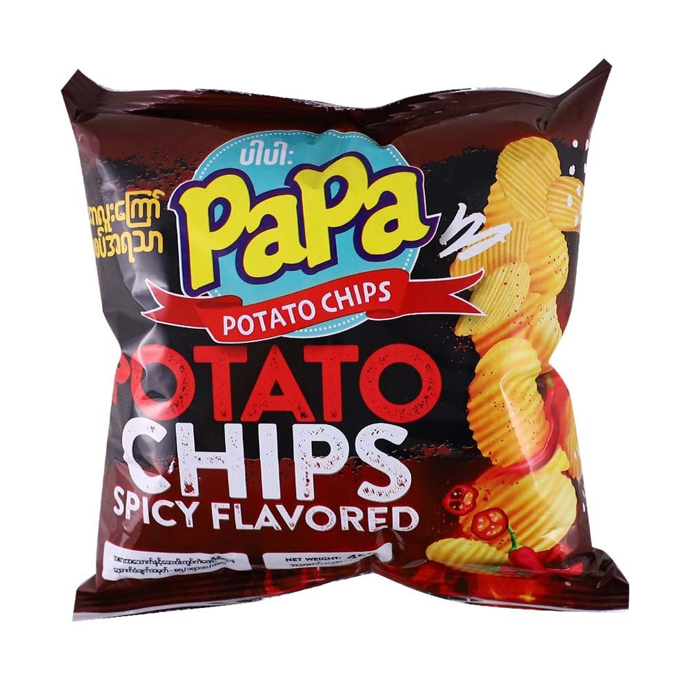 PA PA Fried Potato Chips #Spicy 45G
