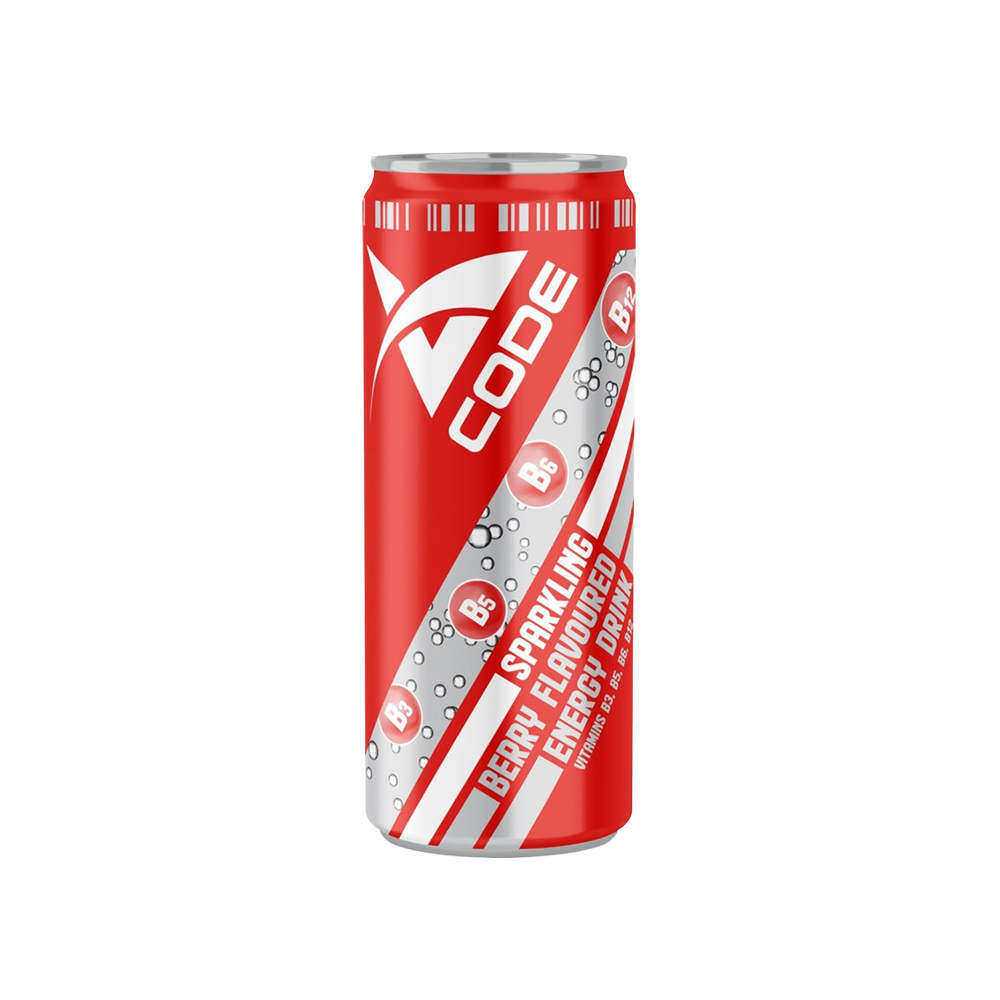 V-Code Energy Drink Can #Berry 250ML x 24's