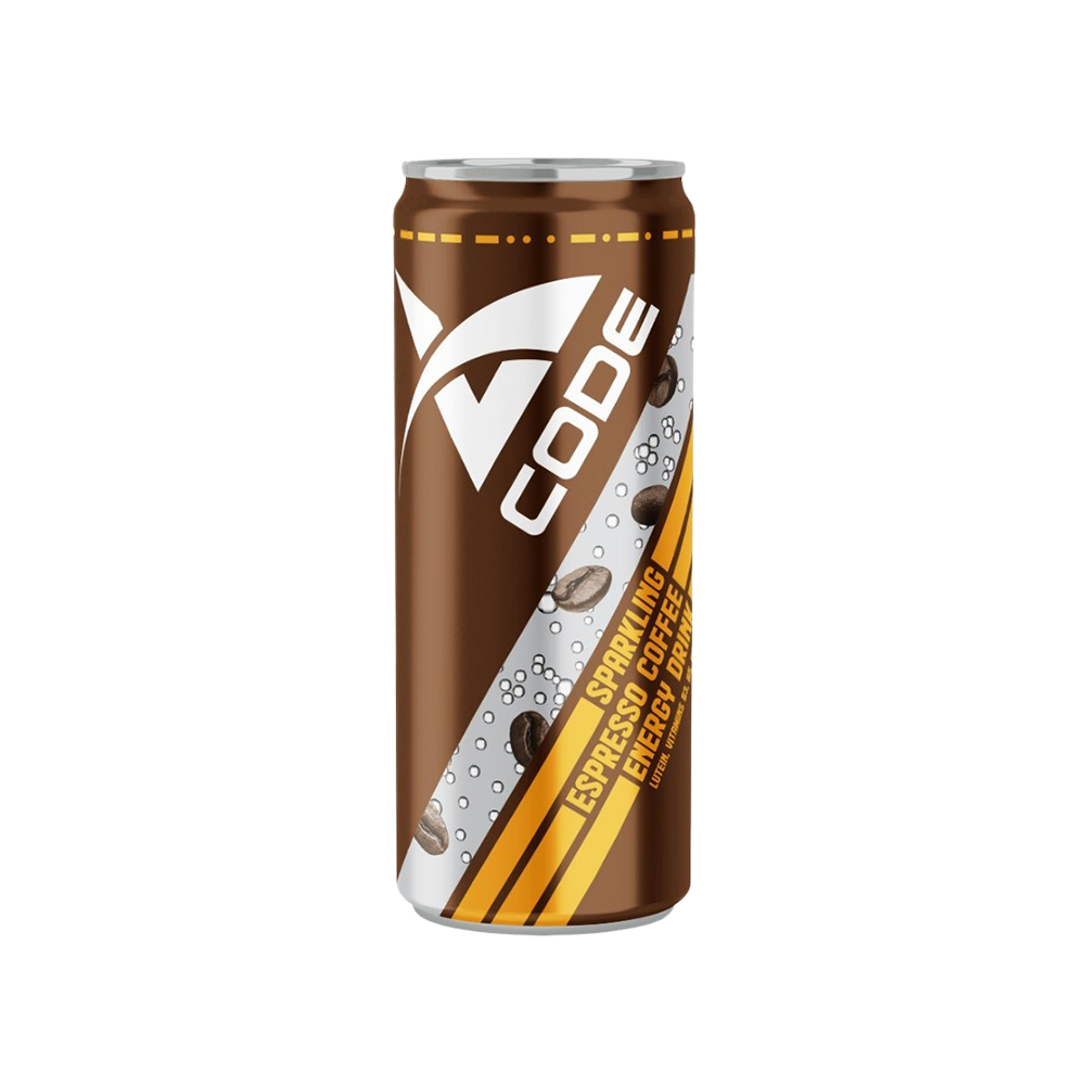 V-Code Energy Drink Can #Espresso Coffee 250ML x 24's